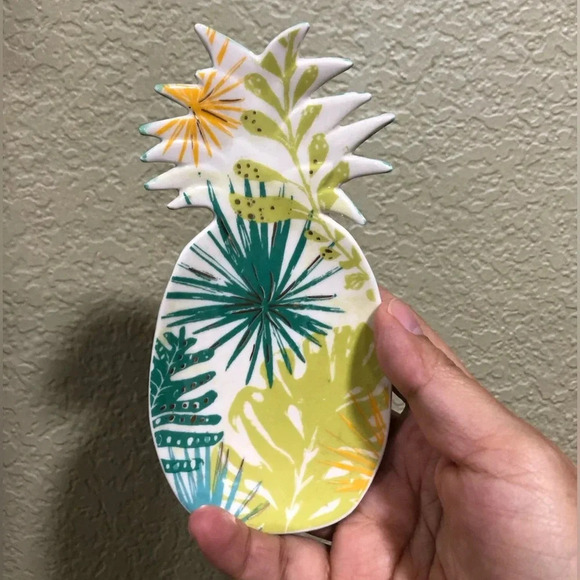 ANTHROPOLOGY PINAPPLE TROPICAL TRINKET DISH - Picture 1 of 5